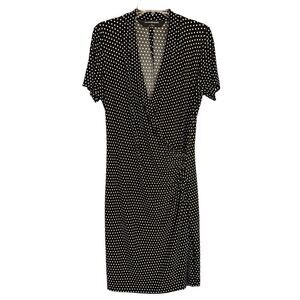 Norma Kamali Womens Polka‎ Dot Baby Dot Faux Wrap Dress Size Large Y2K Whimsical